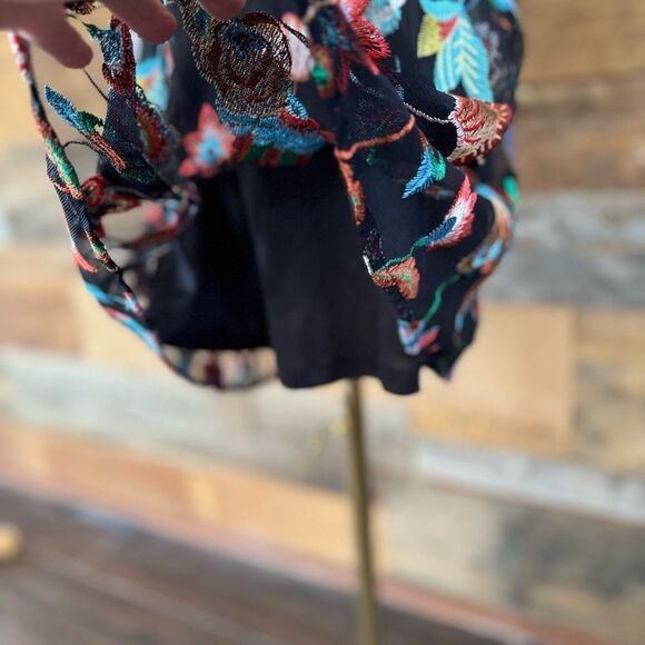 MSK Floral Embroidered Black Dress - Picture 4 of 16